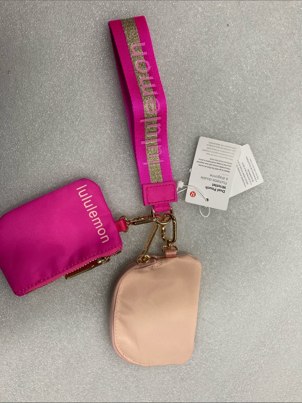 lululemon athletica Pink Key Pouch with Gold Hardware
